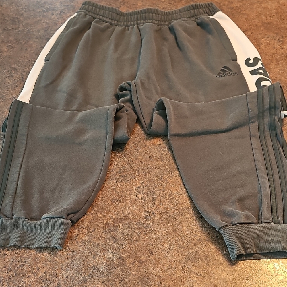 Adidas Women's Forest Green and Cream With black Logo Joggers